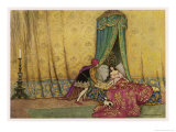 The Princess is Woken by the Prince's Kiss reproduction procédé giclée par Warwick Goble