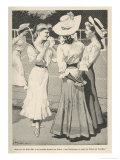 German Girls Talking Beside a Tennis Court Giclee Print by Ernst Heilemann