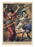 During the Hula-Hoop Craze Japanese Hooper Isaki Fukishima Injures His Back Fatally Giclee Print by Walter Molini