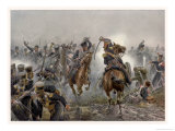 Battle of Leipzig the Brandenburg Hussars at Mockern Giclee Print by R. Knotel
