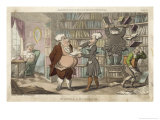 Scene Inside a Rather Chaotic Bookshop, a Gentleman Giclee Print by Thomas Rowlandson