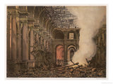 The Hotel de la Ville is Destroyed by the Communards reproduction procédé giclée par Sabatier 