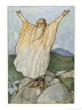 The Druid Sencha Gives the Men of Ulster the Signal for Battle Giclee Print by Stephen Reid