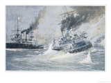 Battle of Tsushima Strait the Sinking of the Russian Battleship Navarin Giclee Print by C. Schon