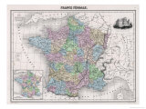 France in Feudal Times with the Country Allotted to Various Nobles Giclee Print by Sengteller 