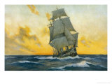 British Warship of the Napoleonic Era Giclee Print by Charles M. Paddey