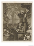The Sleeping Congregation a Preacher is Reading His Sermon to a Sleeping Congregation Lámina giclée por William Hogarth