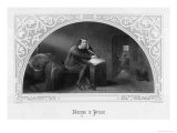 John Bunyan English Preacher and Writer Writing in Prison Giclee Print by Greatbach 