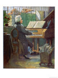 Wolfgang Amadeus Mozart the Austrian Composer Playing the Harpsichord Giclee Print by Otto Nowak