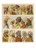 Asian Headwear Including Various Turbans Giclee Print by Racinet 