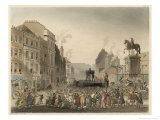 Two Offenders Stand in the Pillory at Charing Cross London Giclee Print by Rowlandson & Pugin 