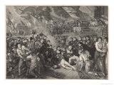 Nelson is Fatally Wounded on the Deck of the Victory Giclee Print by James Heath