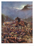 The Scots Drug and Then Attack Their Viking Invaders Giclee Print by Harry Payne