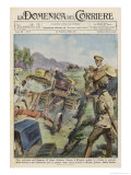 The Italians Determined to Demonstrate Their Good Intentions Introduce Tractors to the Country Giclee Print by Aldo Raimondi