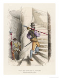 French Officier des Gardes Making the Rounds of a Chateau Giclee Print by F. Philippoteaux