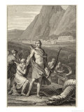 He Slays the Dragon Python Giclee Print by Jean-Michel Moreau the Younger