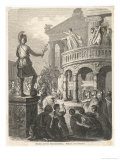 Marcus Tullius the Roman Writer Statesman and Orator Delivering a Speech to the People of Rome Giclee-vedos tekijänä H. Leutemann