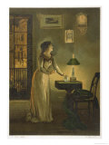 Spanish Girl Breaks a Raw Egg into a Glass of Water on St. John's Eve Giclee Print by R. Marti