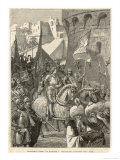 Third Crusade, Richard I Lands at Acre and Takes the City reproduction procédé giclée par A. Sandoz
