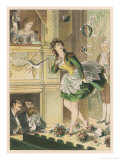 Success! Bouquets of Flowers are Thrown on Stage and a Dove is Let Loose for a Popular Actress Giclee Print by D. Eusebio Planas