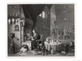An Alchemist at Work at His Furnace Giclee Print by Harry Payne