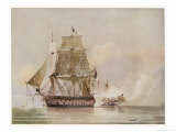 Naval Action off Candia Engagement Between the British Warship Leander and the French Le Genereux Giclee Print by C.h. Seaforth