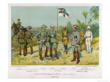 Uniforms of "Schutztruppen in Afrika", on Left South-West Africa Giclee Print by R Knoetel