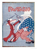 Uncle Sam Intervenes in Mexico reproduction procédé giclée par Auguste Roubille