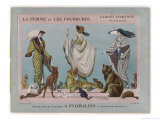 Women Model Fur Mantles Coats Shawls and Muffs and Pose with Various Animals Giclee Print by Jacques Nam