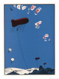 Kite Balloon is Attacked by an Aeroplane ジクレープリント - エドワード・Shenton