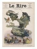 Wilbur Wright American Pioneer Aviator: a Satirical Comment on His Flying Ability Giclee Print by Leandre 