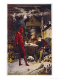 Mephistopheles Magically Summoned by the Scholar Faust Proposes a Deal reproduction procédé giclée par A. Jacomin