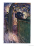 On the Footplate of the Night Mail Giclee Print by E.s. Hodgson