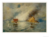 The Battle of Hampton Roads Giclee Print by E. Packbauer