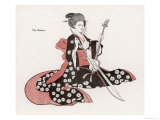 Japanese Musician Plays the Kokyu a String Instrument Played with a Bow Giclée-Druck von R. Halls