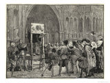 Perkin Warbeck Claimant to the English Crown is Placed in the Pillory on the Orders of Henry VII reproduction procédé giclée par H.m. Paget