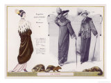 An Evening Mantle in Mink with an Ermine Cape Collar Giclee Print by Jacques Nam