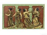 Four Female Dancers: Each Carries a Thyrsus and One a Tambourine as Well Giclee Print by Edouard Leon