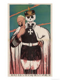 Wilhelm II German Emperor Removes His Mask to Reveal the Skull Underneath Giclee Print by Paul Iribe