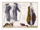 Marten Fur Cloak and Ermine Hat with Head Otter Coats Giclee Print by Jacques Nam