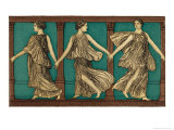 Three Female Dancers Link Hands Giclee Print by Edouard Leon