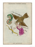 The Arrow Constellation Showing Antinous Being Attacked by an Eagle and Also Including a Dolphin reproduction procédé giclée par Sidney Hall