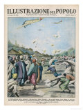 Proclaimation of Italian Sovereignty is Distributed to the People by Aeroplane Giclee Print by E. Mainetti