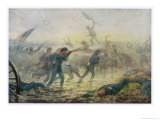 Continuation of the Battle of the Wilderness the Confederates Under General Lee Attacked by Grant reproduction procédé giclée par E. Packbauer