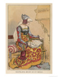 Chatelaine Chez Elle: The Lady of the Chateau Sits in Her Boudoir Reading Giclee Print by Albert Robida