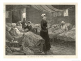 Florence Nightingale Walks Between the Rows of Beds in the Barrack Hospital Giclee Print by Henry Roberts