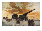 Convoy of French Heavy Artillery Moves to New Positions Giclee Print by Georges Scott