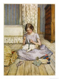 Beth Dresses One of Her Dolls Giclee Print by Millicent E. Gray