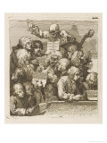 Male Chorus Singing Handels Oratorio Judith Giclee Print by William Hogarth