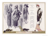 Evening Dress with Polecat Fur Mantle Trimmed in a White Fur Reproduction procédé giclée par Jacques Nam